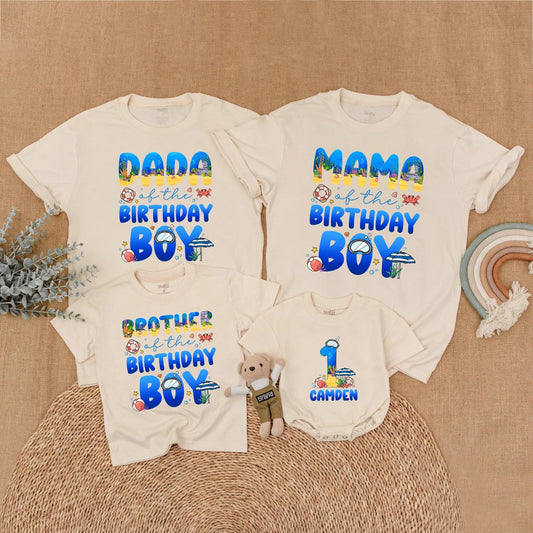 Ocean Birthday Matching Family Shirts Sea Animals Theme First Birthday Party Gift "Oneder the Sea" "Whale Birthday"