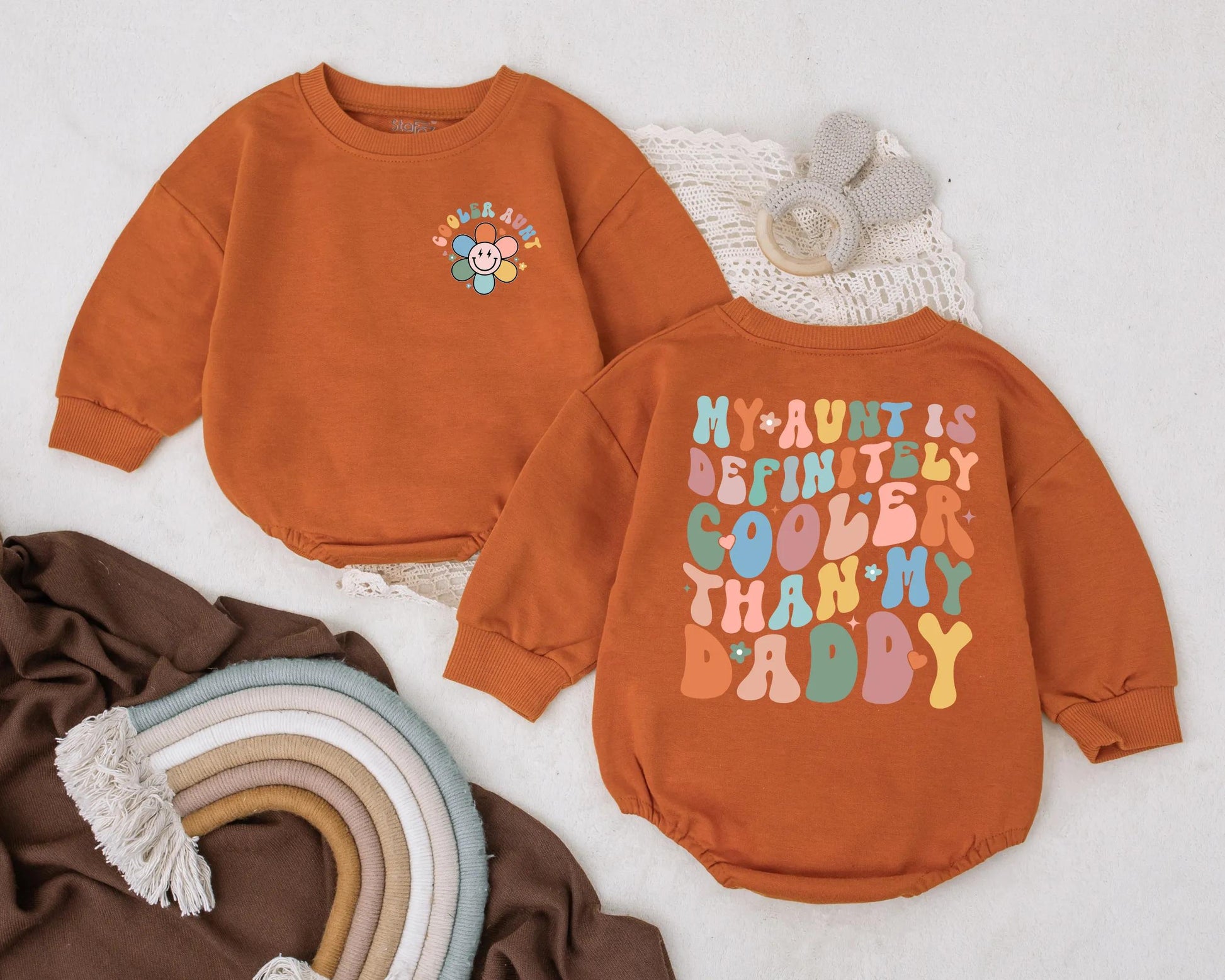 Cool Aunt Baby Bubble Romper Retro Mother's Day Infant Outfit Cute Toddler Bodysuit Newborn Baby Shower Gift