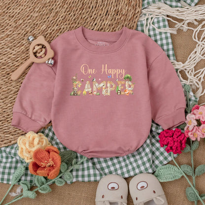 One Happy Camper 1st Birthday Baby Romper Outfit, Adventure Baby Clothes, Cake Smash Gift, Camping Party for Boy