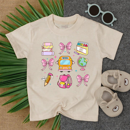 Custom Name Toddler Tee First Day Preschool Kindergarten Girls Back To School Shirt Adorable PreK Graduate