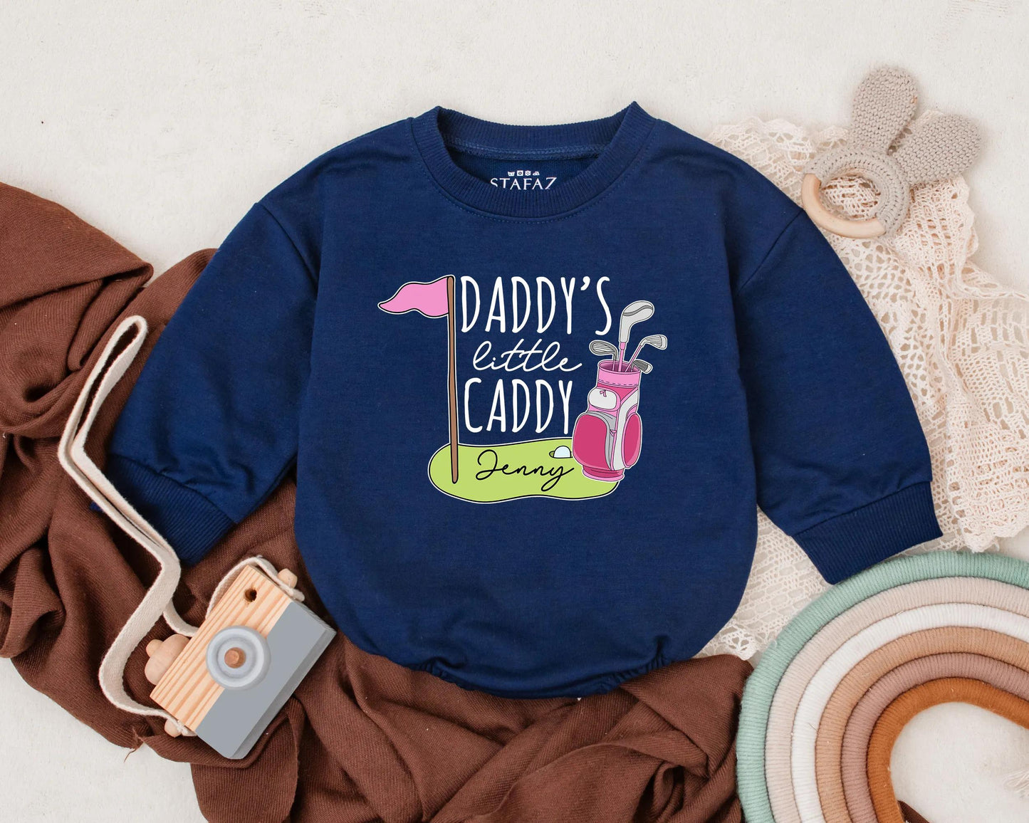 Daddy's Little Caddy Romper Golf Baby Outfit First Father's Day Gift Newborn Bodysuit Personalized Golf Themed Baby Shower