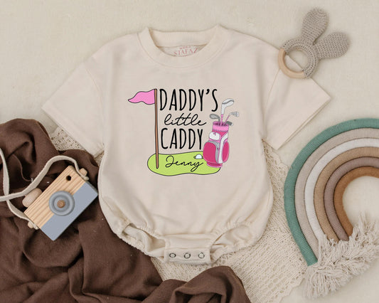 Daddy's Little Caddy Romper Golf Baby Outfit First Father's Day Gift Newborn Bodysuit Personalized Golf Themed Baby Shower