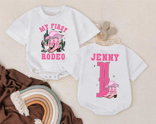 My First Rodeo Baby Romper Western Outfit Cowboy Cowgirl Birthday Gift Personalized Baby Clothes Rodeo Theme Baby Shower