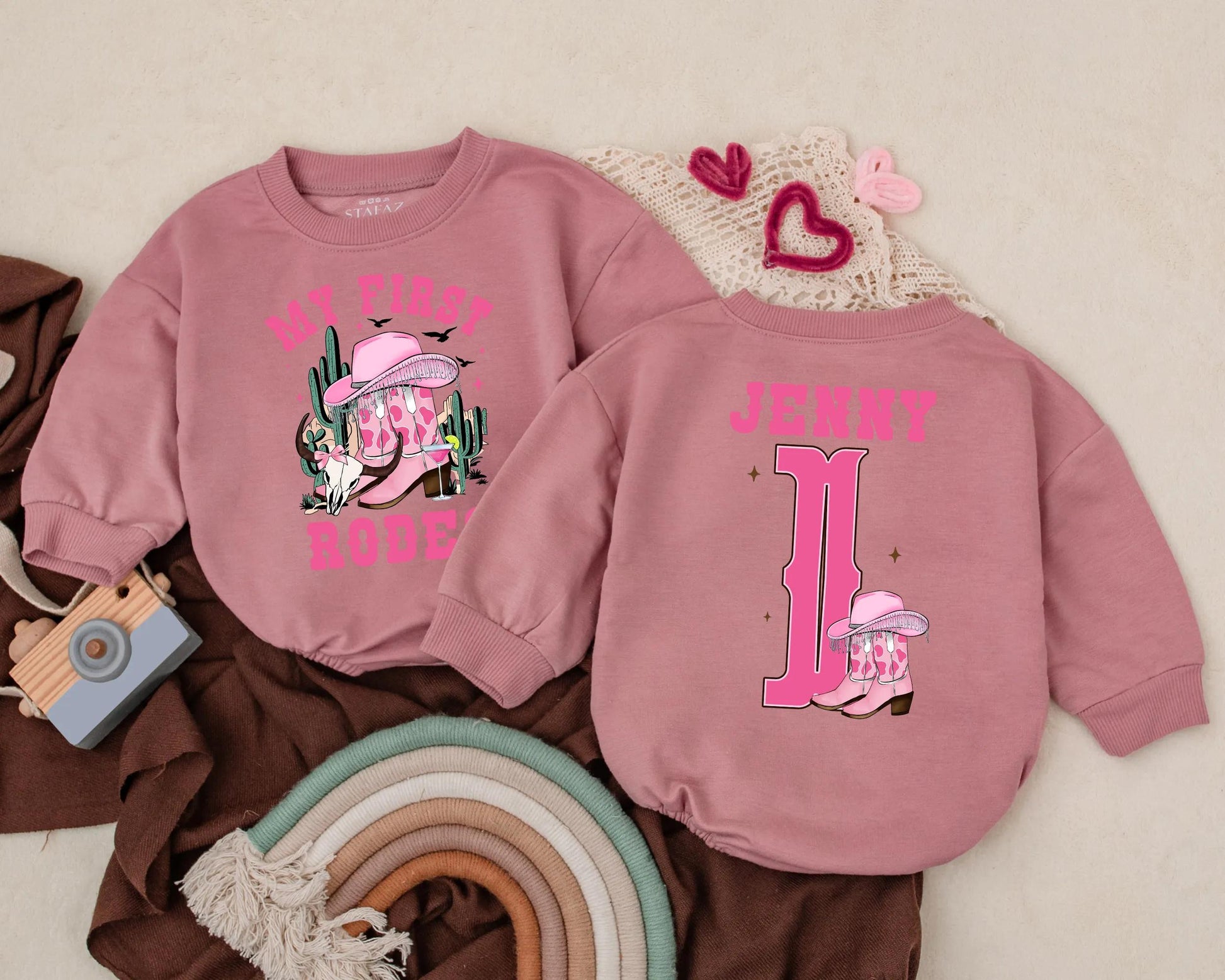 My First Rodeo Baby Romper Western Outfit Cowboy Cowgirl Birthday Gift Personalized Baby Clothes Rodeo Theme Baby Shower