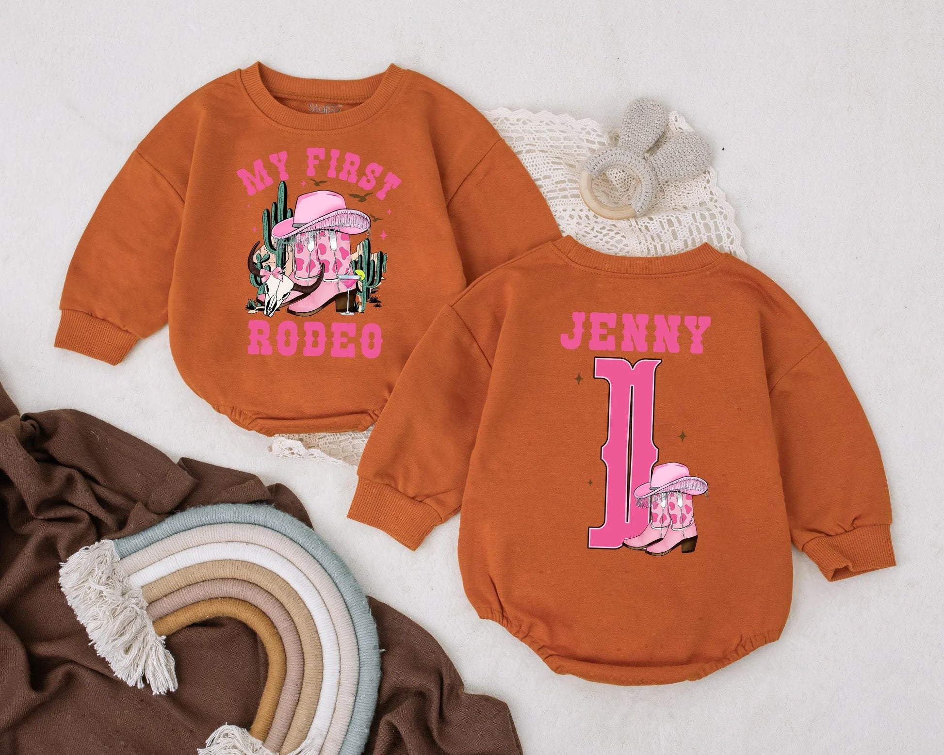 My First Rodeo Baby Romper Western Outfit Cowboy Cowgirl Birthday Gift Personalized Baby Clothes Rodeo Theme Baby Shower