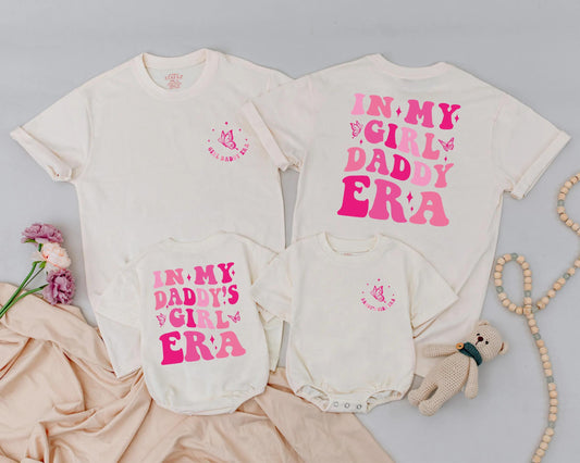 Daddy and Me Matching Outfit Girl Dad Era Romper Cute 2-Sided Print Design for Father's Day Gift Baby Girl