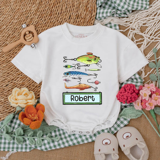 Fishing Baby Romper for Father's Day, Baby Boy Bodysuit, Coming Home Outfit, Cute Fishing Gift, Newborn Shower Present