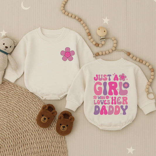 Daddy's Girl Bubble Romper for Baby Girl Cute Daddy Daughter Matching Outfit Father's Day Gift Idea