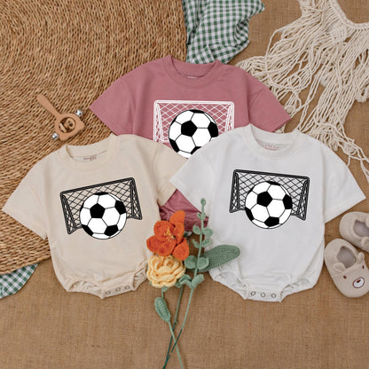 Personalized Soccer Baby Romper Watching Soccer with Daddy Gameday Outfit Cute Soccer Lover Gift for Father's Day