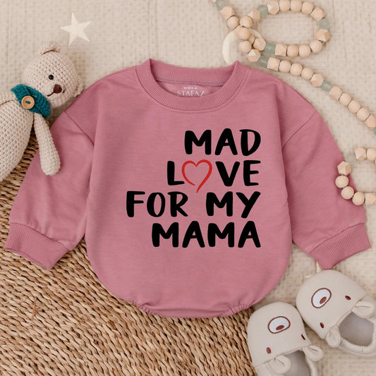 Mad Love for My Mama Bubble Romper Sweet First Mother's Day Baby Clothes Newborn Gift for New Moms