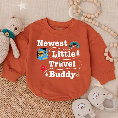 Little Travel Buddy Bubble Romper Adventure Baby Shower Gift Outdoor Explorer Outfit for New Moms & Traveling Parents