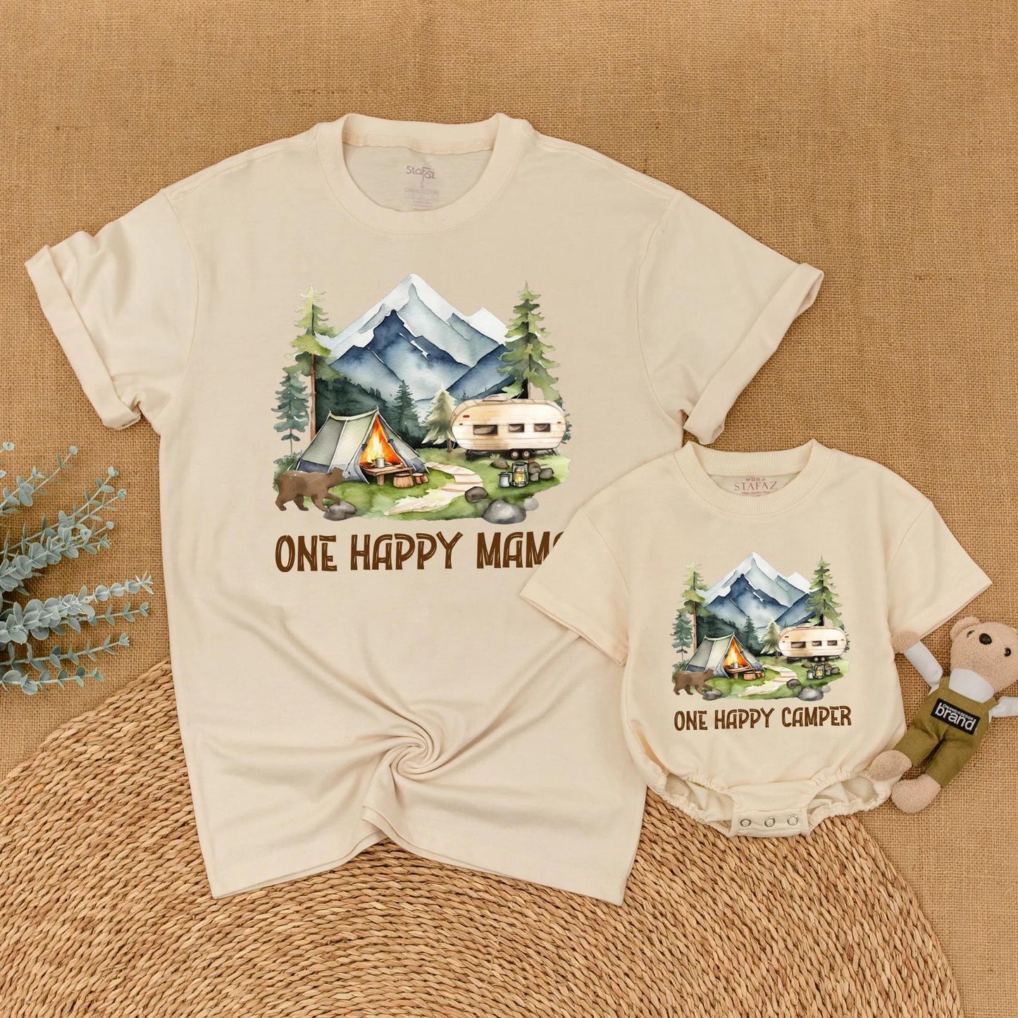 One Happy Camper 1st Birthday Matching Family Shirts | Camping First Birthday Outfit Boy, Adventure Theme, Outdoor Party, Summer Trip