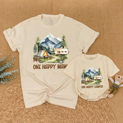 One Happy Camper 1st Birthday Matching Family Shirts | Camping First Birthday Outfit Boy, Adventure Theme, Outdoor Party, Summer Trip