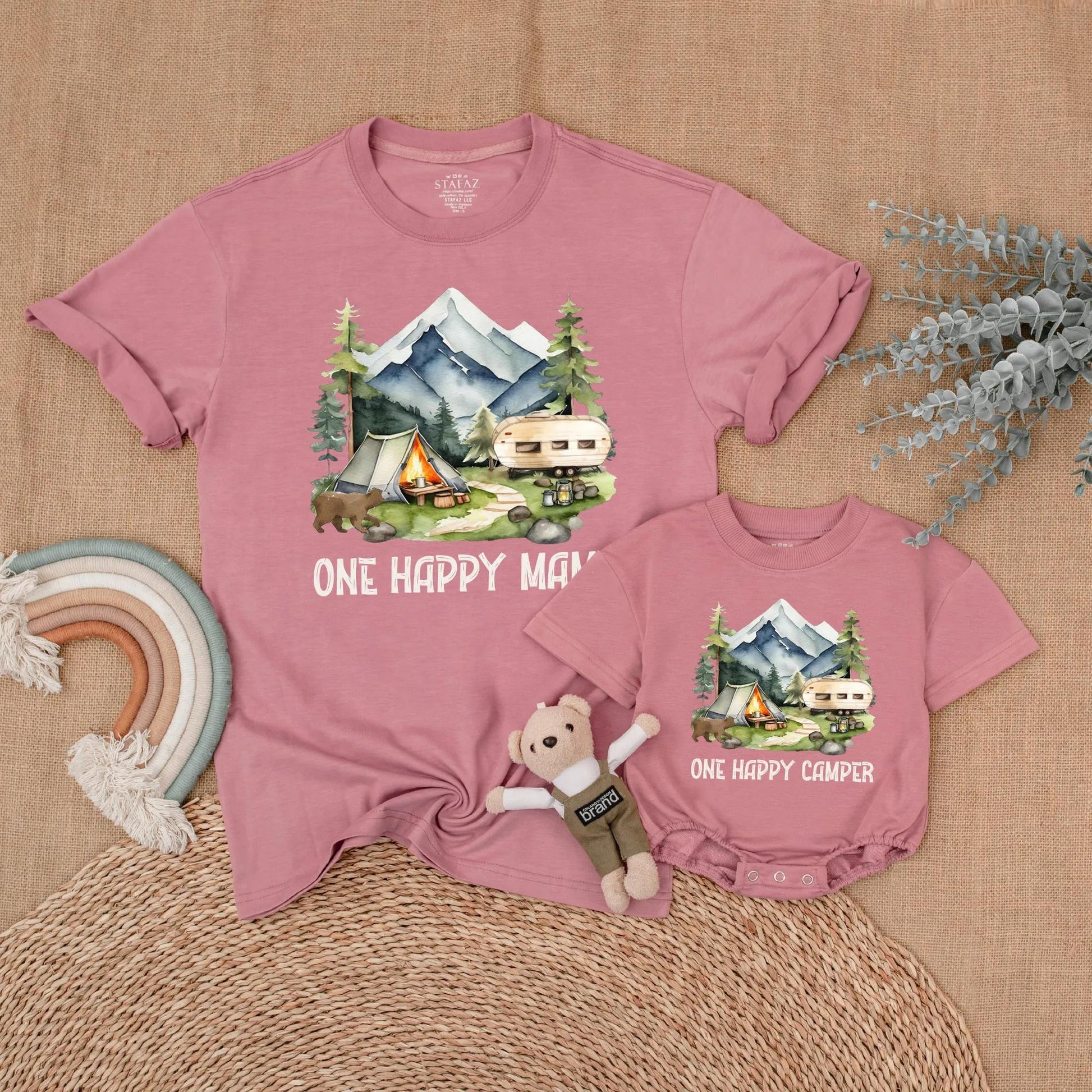 One Happy Camper 1st Birthday Matching Family Shirts | Camping First Birthday Outfit Boy, Adventure Theme, Outdoor Party, Summer Trip