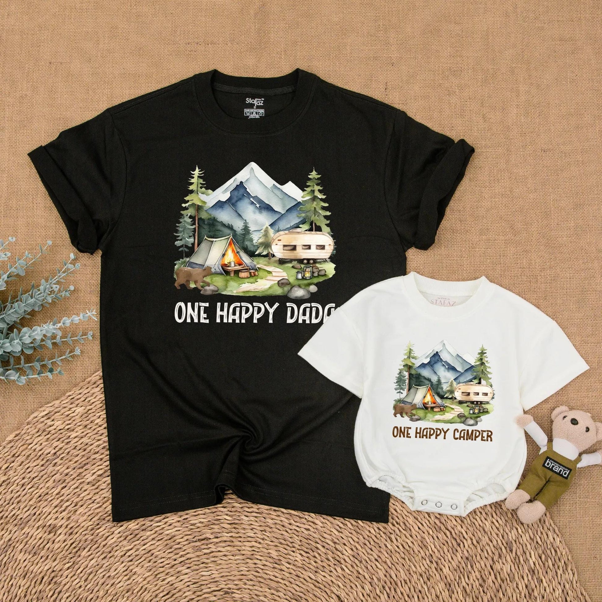 One Happy Camper 1st Birthday Matching Family Shirts | Camping First Birthday Outfit Boy, Adventure Theme, Outdoor Party, Summer Trip