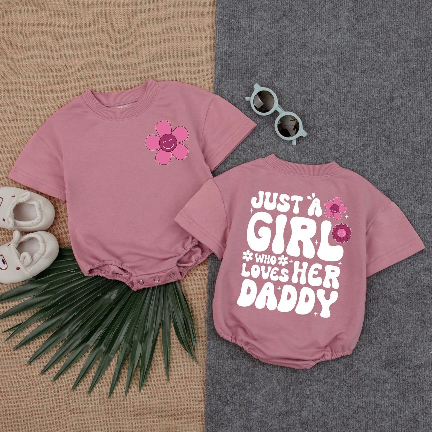 Daddy's Girl T-Shirt Bubble Romper Cute Baby Girl First Father's Day Outfit Gift Daddy and Me Matching Babywear Infant Clothes