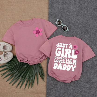 Daddy's Girl T-Shirt Bubble Romper Cute Baby Girl First Father's Day Outfit Gift Daddy and Me Matching Babywear Infant Clothes