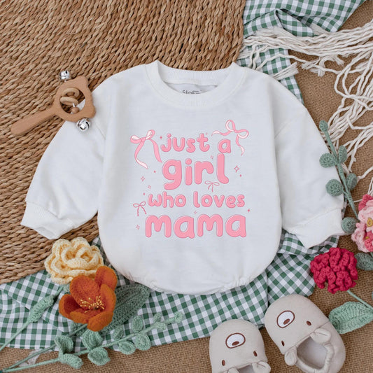 Mama's Girl Baby Romper, First Mother's Day Gift, Pink Bow Design, Infant Girl Bodysuit, Mommy and Me, Baby Shower Gift