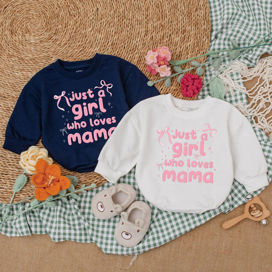 Mama's Girl Baby Romper, First Mother's Day Gift, Pink Bow Design, Infant Girl Bodysuit, Mommy and Me, Baby Shower Gift