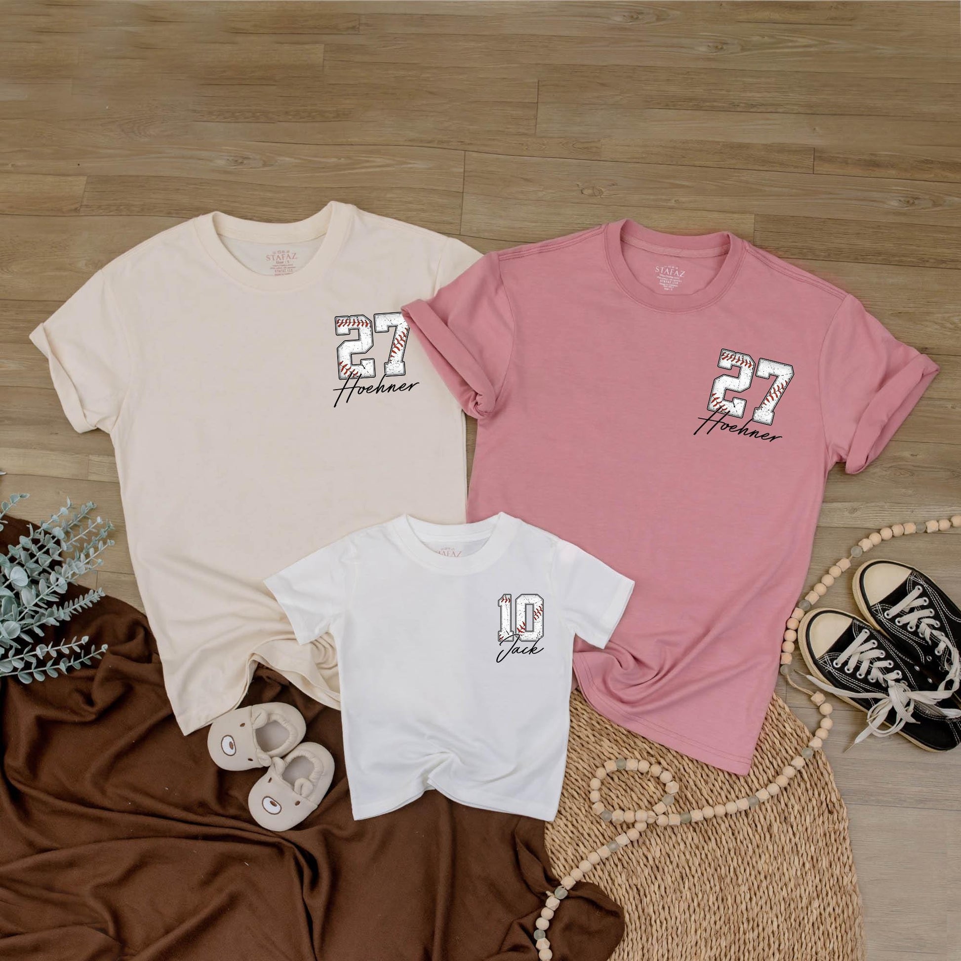 Custom Baseball Number Pocket Tee Personalized Sports Mom Fan Family Outfit Baseball Gift Comfort Cotton