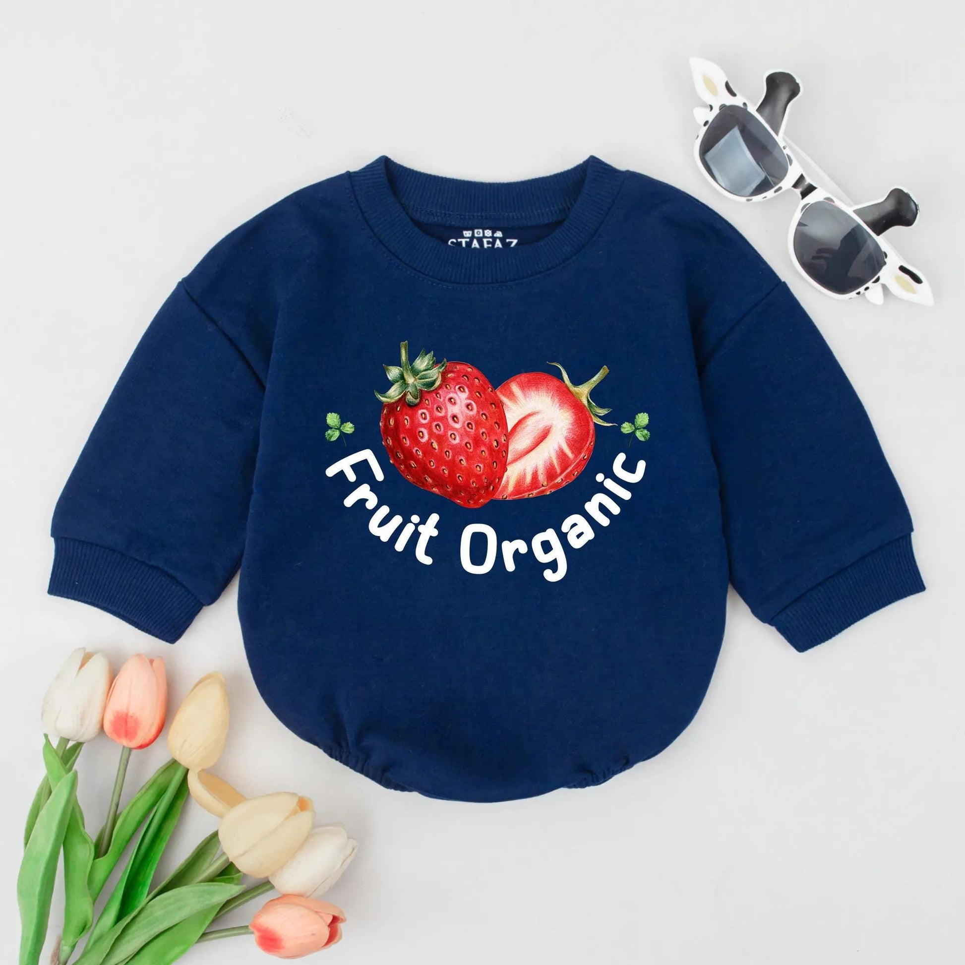 Strawberry Baby Romper Organic Cotton Summer Outfit Cute Toddler Clothes Aesthetic Baby Gift for Girls and Boys