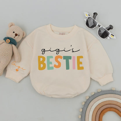 Personalized Gigi & Gigi's Bestie Sweatshirts, Baby Romper, New Grandma Gift, Custom Matching Family Outfit