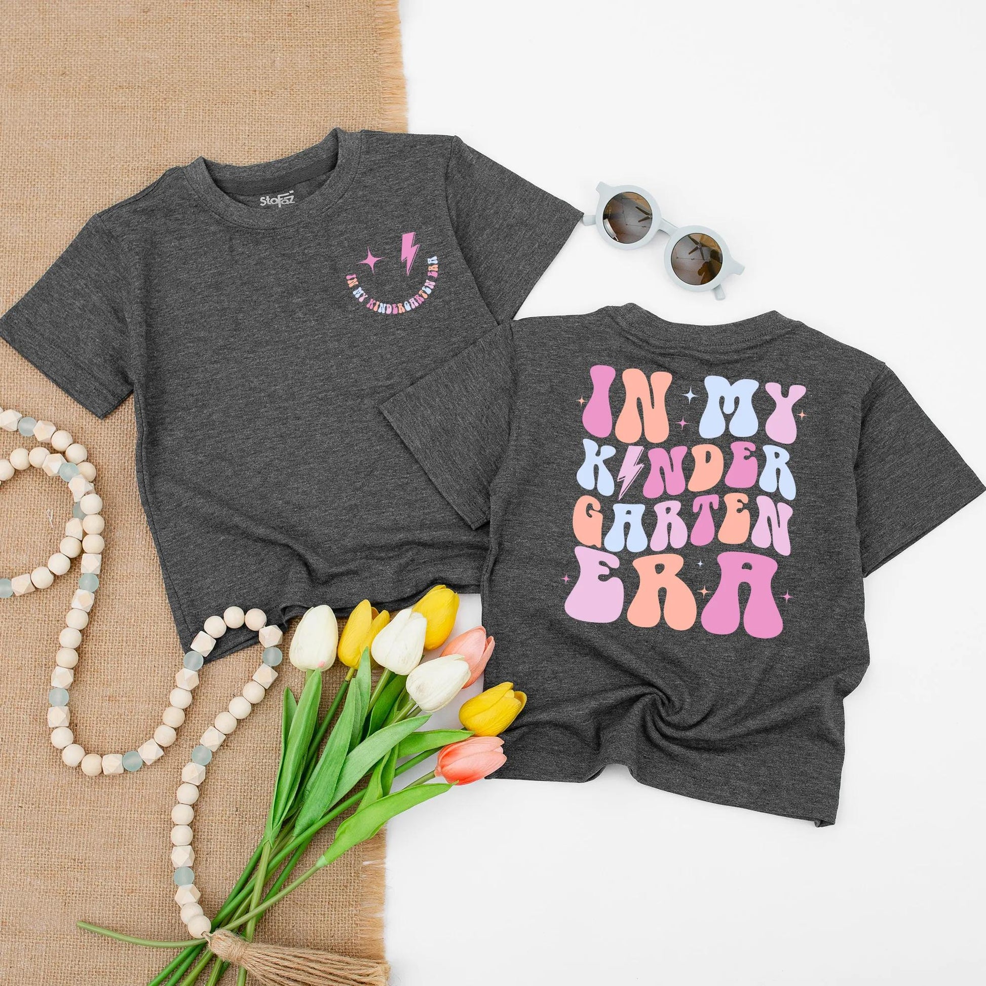In My Kindergarten Era Retro Shirt Cute First Day of School T-Shirt Back to School Outfit for Kids Toddler Preschool Student Classroom Photo Tee School Vibes Shirt