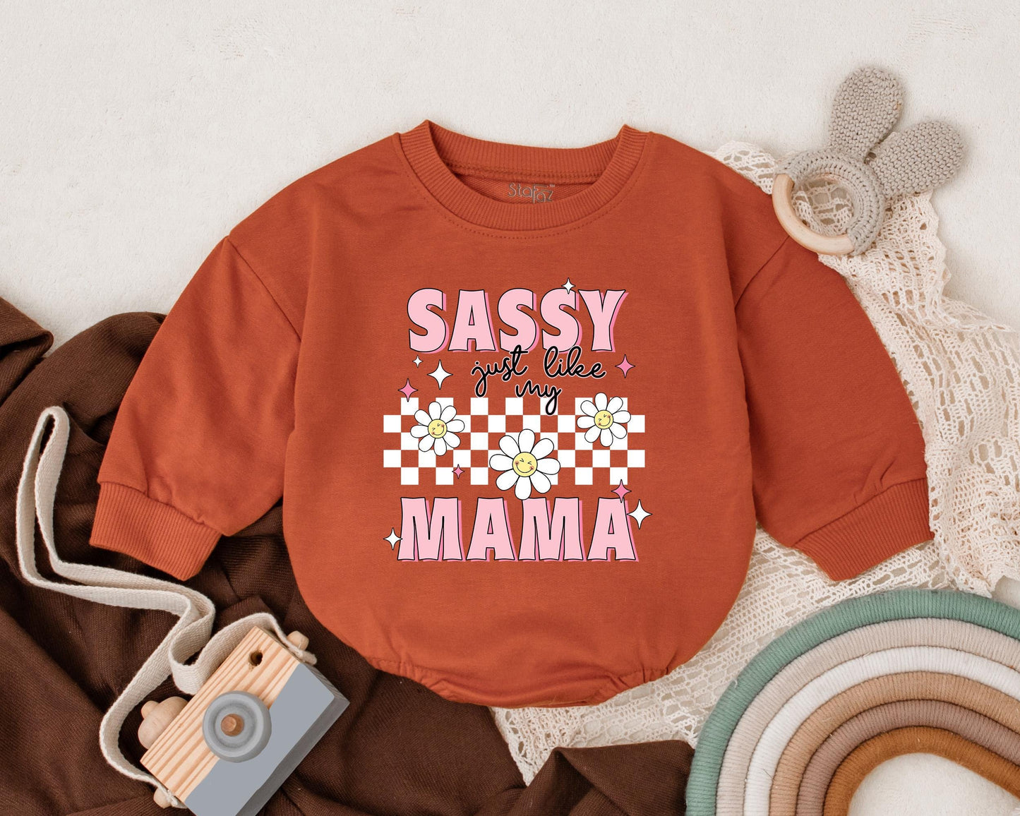 Sassy Just Like Mama Bubble Romper Adorable Infant Girl Outfit Perfect Newborn Baby Shower Gift Cute Trendy