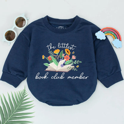 Littlest Book Club Member Romper, Wildflower Book Baby Bodysuit, Future Bookworm Outfit, Orange Butterfly Design, Cute Baby Shower Gift, Book Lover Kid Gift