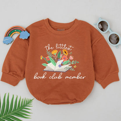 Littlest Book Club Member Romper, Wildflower Book Baby Bodysuit, Future Bookworm Outfit, Orange Butterfly Design, Cute Baby Shower Gift, Book Lover Kid Gift