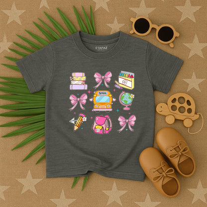Cute Back to School Toddler Girl T-Shirt First Day Preschool Kindergarten Outfit Funny Graphic Tee for Little Girls School Shirt