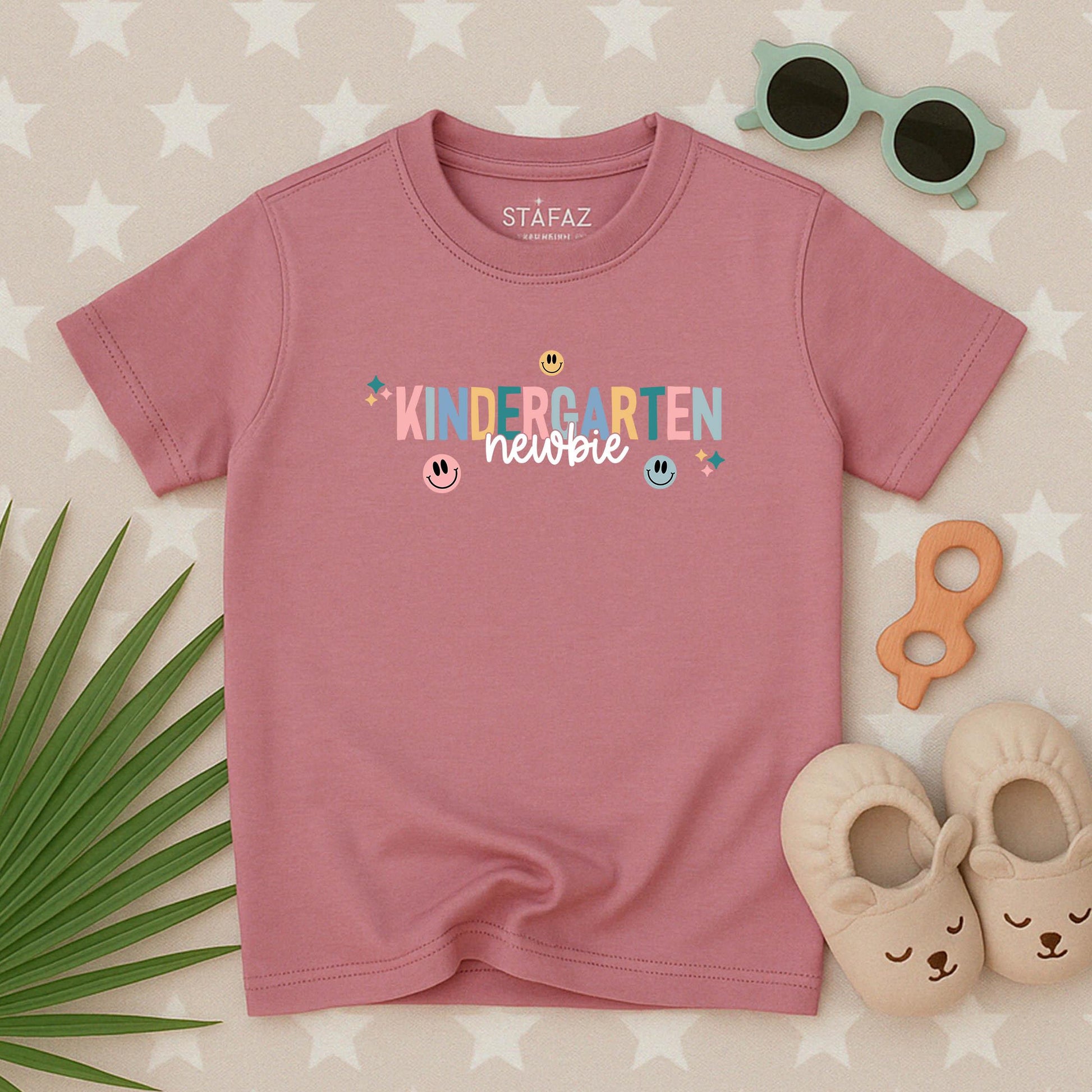 Hello Kindergarten Newbie Back to School Toddler T-Shirt First Day Preschool Outfit Kids Happy Face Design Soft Cotton Gift