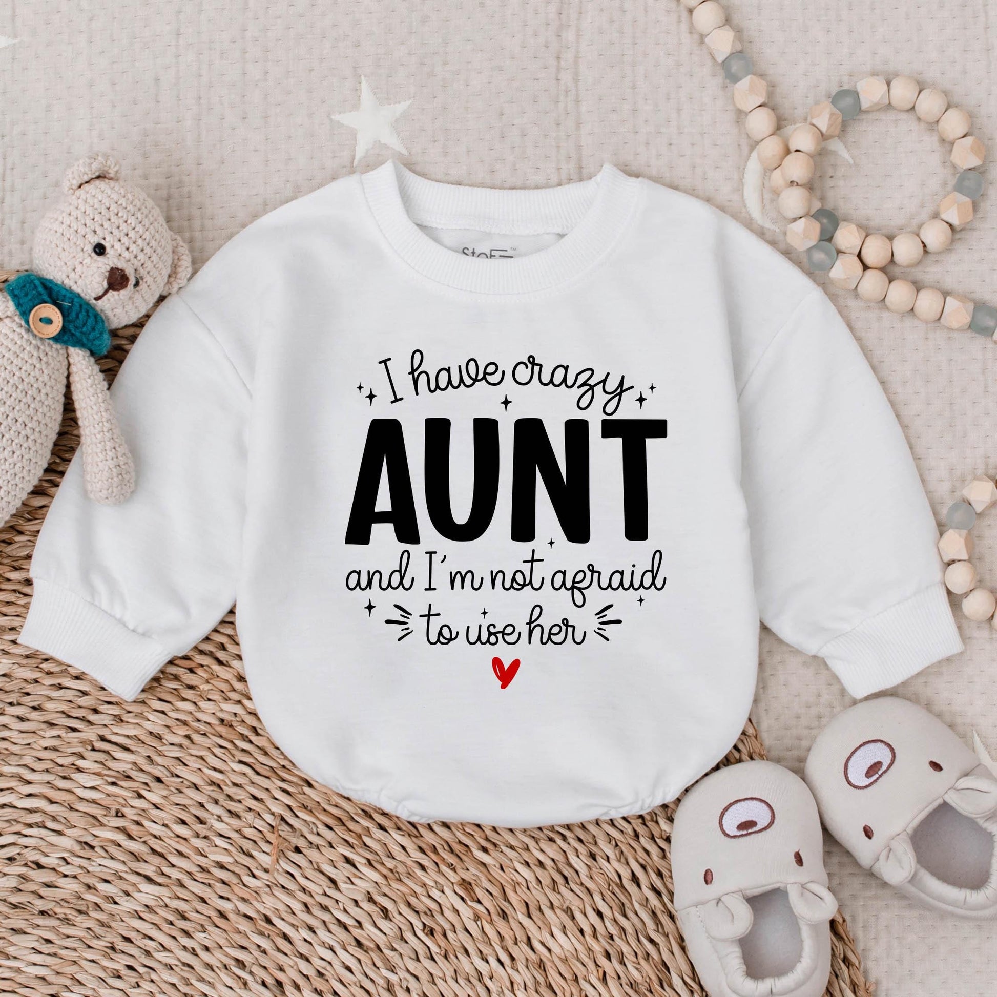 Funny Crazy Aunt Baby Romper Cute Auntie Gift Outfit for Baby Shower Boys Girls Bodysuit Clothes