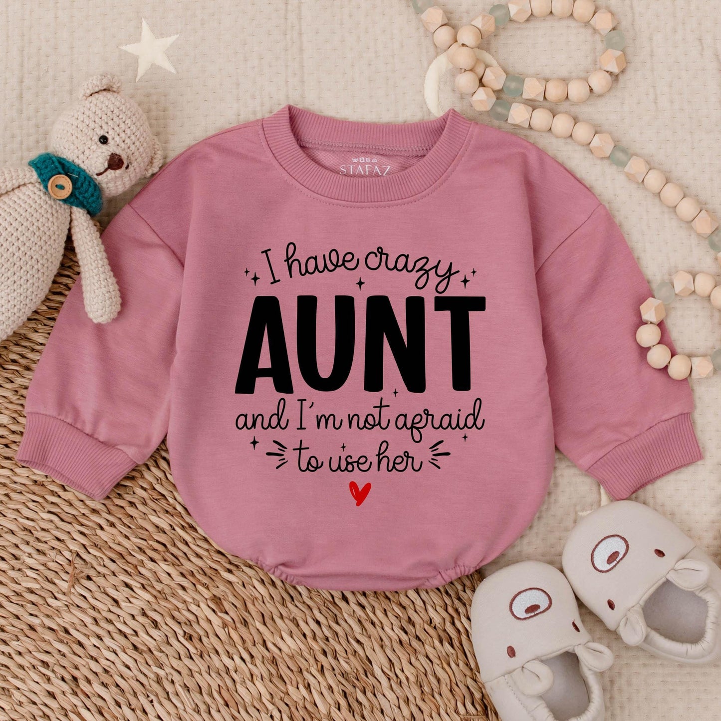 Funny Crazy Aunt Baby Romper Cute Auntie Gift Outfit for Baby Shower Boys Girls Bodysuit Clothes