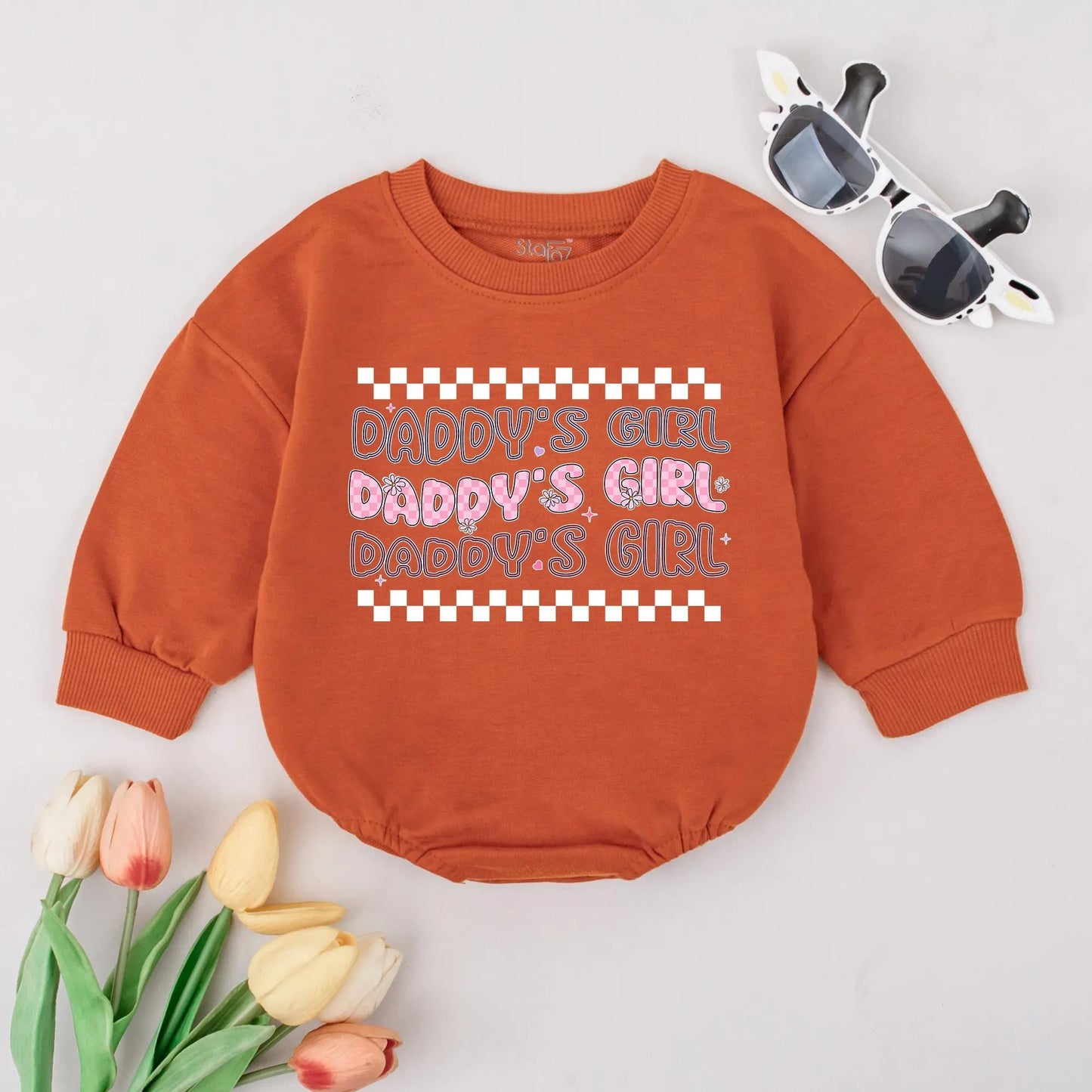 Daddy's Girl Bubble Romper Newborn Baby Girl Outfit - Funny 'Daddy's Little Girl' Bodysuit Baby Shower Gift Infant Clothes