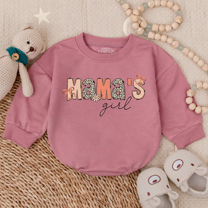 Mama's Girl Checker Bubble Romper Adorable Baby Girl Clothes Sweet Mother's Day Gift for Mommy's Little Bestie