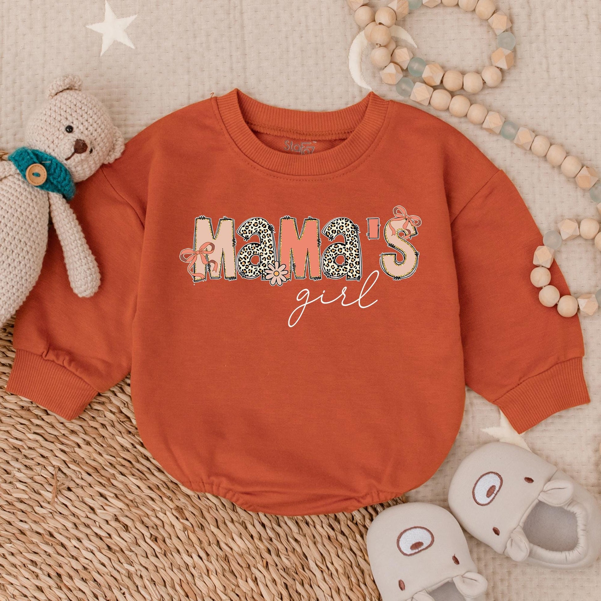 Mama's Girl Checker Bubble Romper Adorable Baby Girl Clothes Sweet Mother's Day Gift for Mommy's Little Bestie