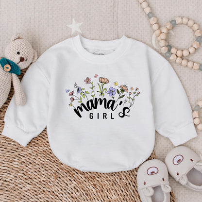 Mama's Girl Flower Bubble Romper Adorable Baby Girl Clothes Perfect Mother's Day Gift Mommy's Little Treasure