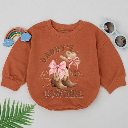 Daddy's Little Cowgirl Romper Set, Western Baby Girl Outfit with Cowboy Boots, Country Father's Day Gift, Daddy's Girl Bodysuit, Rodeo Ready 137