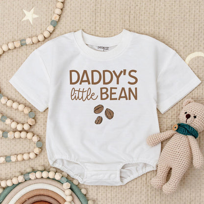Daddy's Little Bean Baby Romper Cute Coffee Bean Design for New Dads Coffee Lover Baby Shower Outfit Newborn Boy Girl Gift