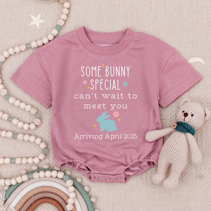Some Bunny Special April 2025 Arrival Baby Romper, Personalized Easter Announcement Bodysuit, Newborn Outfit, Cute First Easter Baby Gift 136