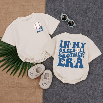 In My Baseball Brother Era Bubble Romper Baby Boy Game Day Clothes Summer Sports Infant Outfit, Baseball Look