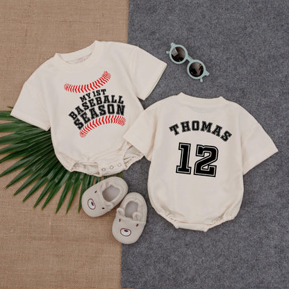My 1st Baseball Season Bubble Romper Baby Boy Game Day Outfit Infant Baseball T-Shirt Perfect First Season Gift Summer Baby Clothes