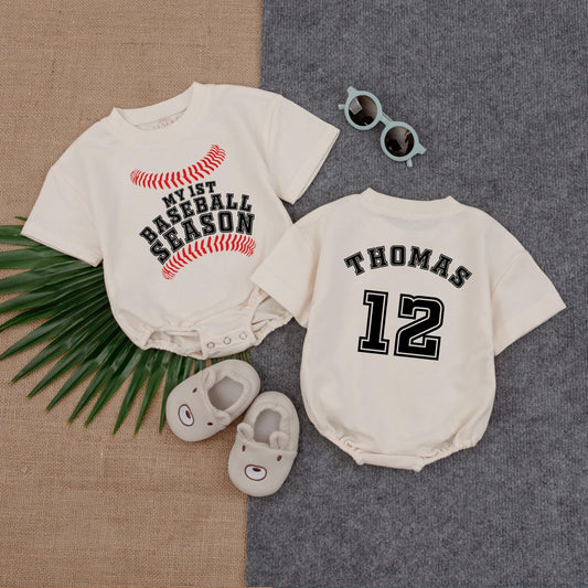 My 1st Baseball Season Bubble Romper Baby Boy Game Day Outfit Infant Baseball T-Shirt Perfect First Season Gift Summer Baby Clothes