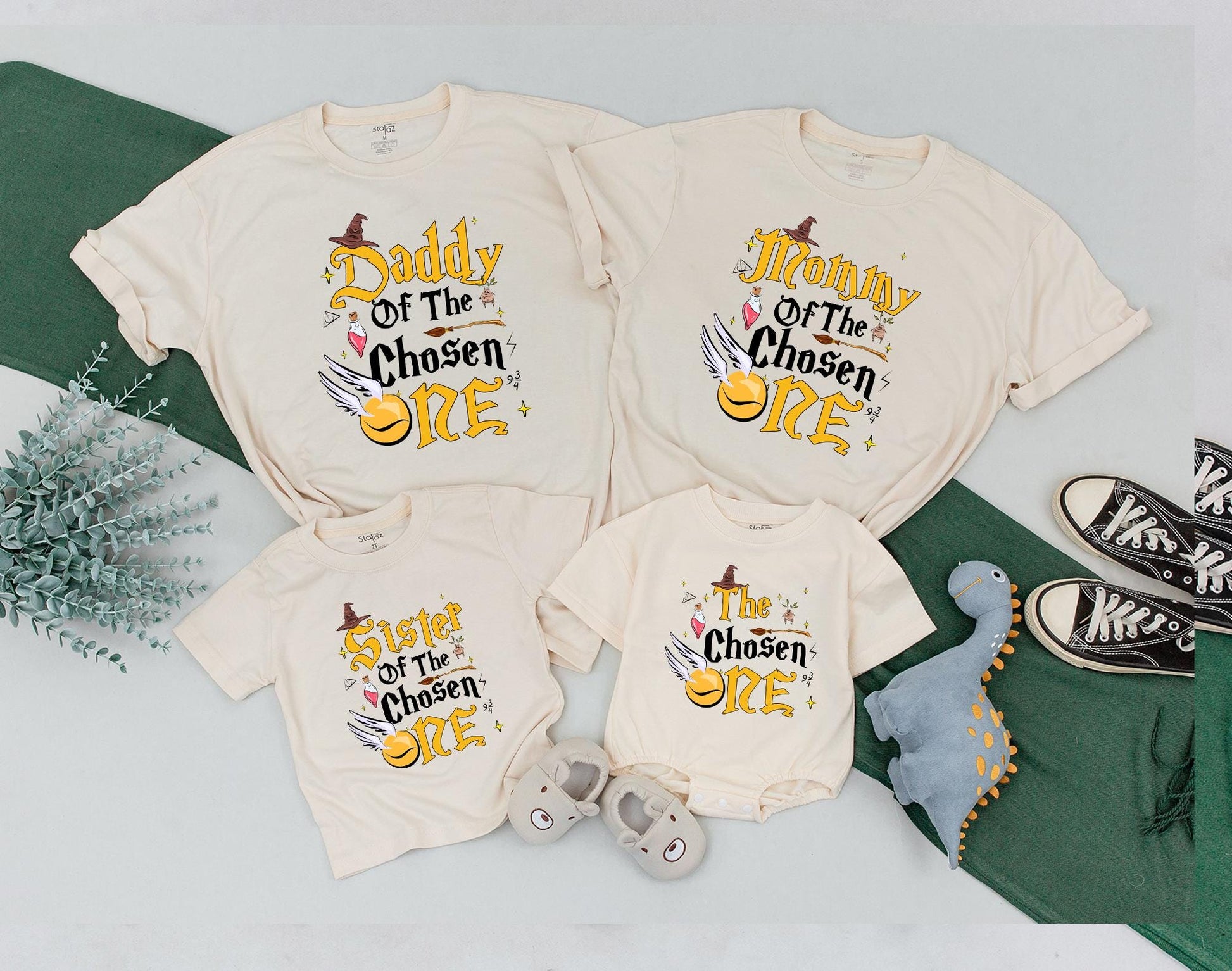 The Chosen One Wizard Birthday Shirt Family Matching Outfits First Birthday Baby Bodysuit Mommy and Me Magical Journey