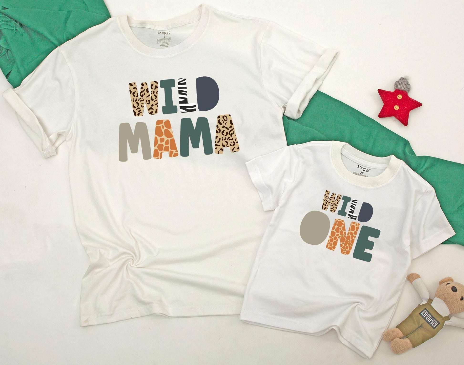 Born Two Be Wild Safari Birthday Matching Family Shirts 1st Two Wild Zoo Animal Squad Outfit Natural Cotton Comfortable