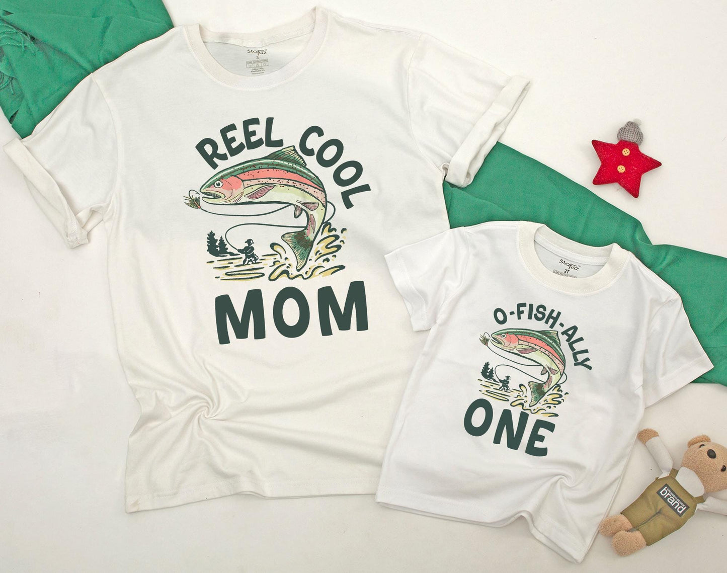 O Fishally One Birthday Fishing Outfit Baby Romper Mommy and Me Matching Family Reel Cool Dad First Birthday Party Celebration