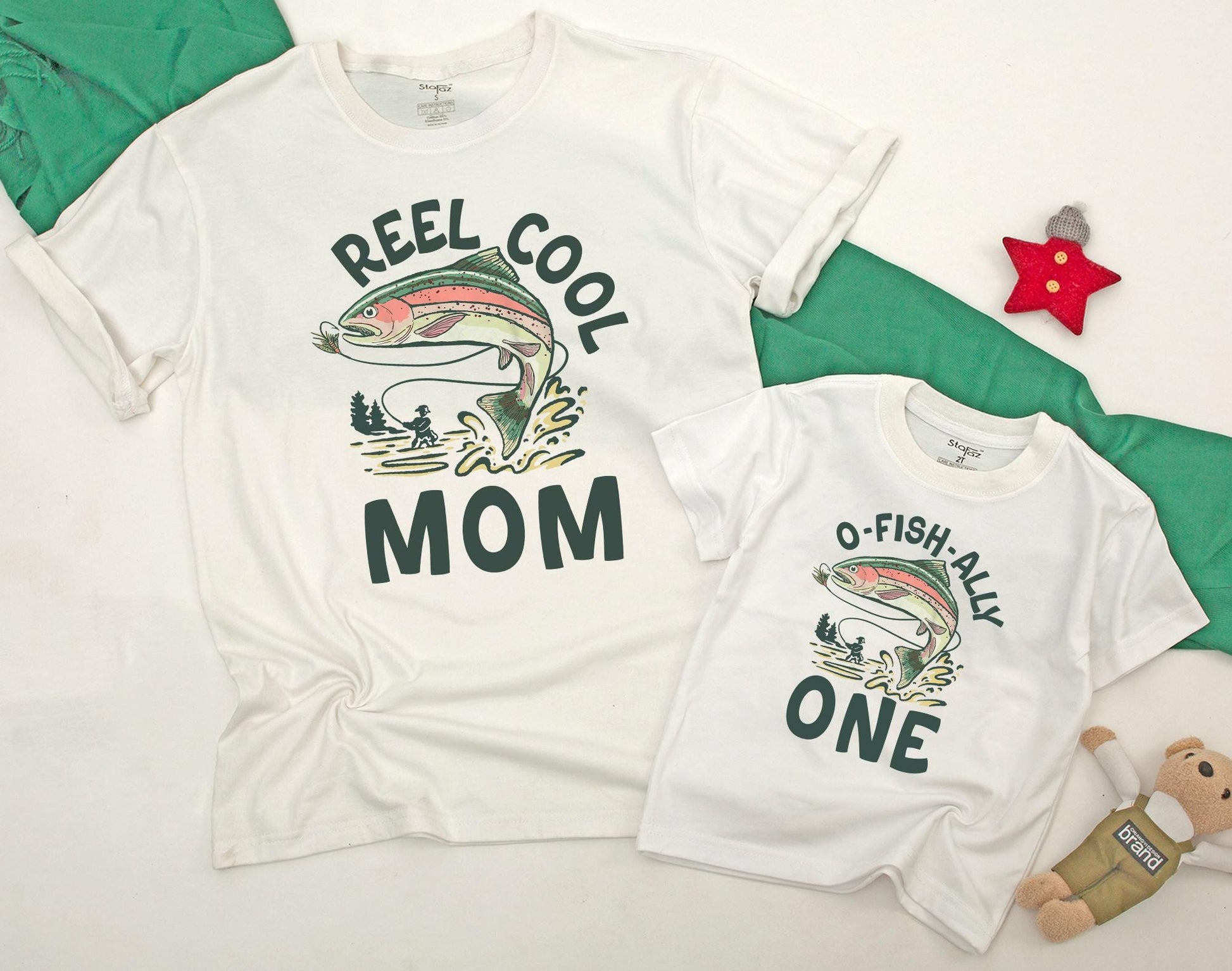 O Fishally One Birthday Fishing Outfit Baby Romper Mommy and Me Matching Family Reel Cool Dad First Birthday Party Celebration