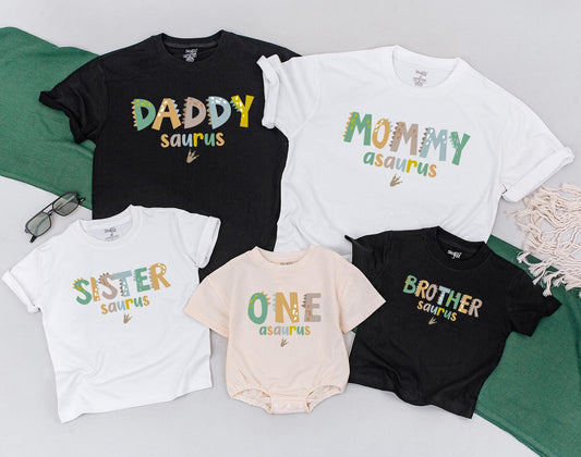 Dinosaur Family Matching Birthday Shirts Oneasaurus 1st Birthday Outfit Mama and Baby Boy Clothes Mommy and Me Dinosaur Theme