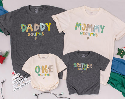 Dinosaur Family Matching Birthday Shirts Oneasaurus 1st Birthday Outfit Mama and Baby Boy Clothes Mommy and Me Dinosaur Theme